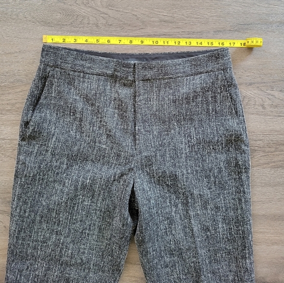 Club Monaco Black Gray Mix Self-Cover Button Pant Size 10 - Picture 13 of 16